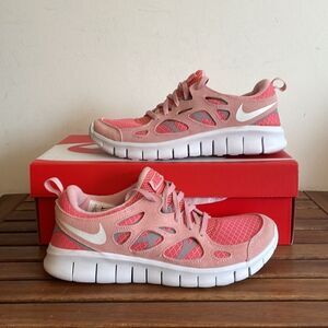 Nike Free Run 2 (GS)Pink Big Kid 7Y/Women Size 8.5(DQ4712-600)